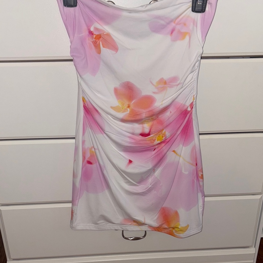 White Fox Floral Pink and White Dress